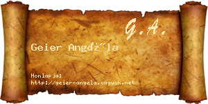 Geier Angéla névjegykártya
